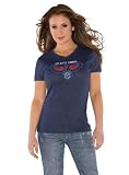 Atlanta Hawks Navy Women's Primary Logo Tri Blend V Neck T-Shirt- by Alyssa Milano