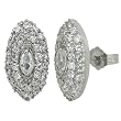 Cubic Zirconia Marquise Platinum Overlay CAREFREE Sterling Silver Stud Earrings Cubic Zirconia Marquise Platinum Overlay CAREFREE Sterling Silver Stud Earrings