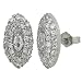 Cubic Zirconia Marquise Platinum Overlay CAREFREE Sterling Silver Stud Earrings
