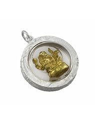 Sterling Silver 3D Encased Hindu God Ganesh Pendant Deity