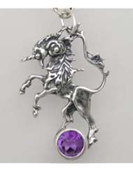 Dancing Unicorn in Sterling Silver with Genuine Amethyst, Made in America
