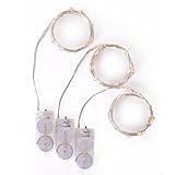 Ling's moment 20 LEDS 6Ft Fairy Lights - Ultra Thin Wire - Button Battery Powered, Pack of 3