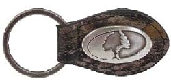 Mossy Oak Leather Camo Emblem Key Chain - Collegiate Series