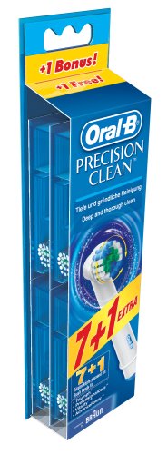 Braun Oral-B Aufsteckbürsten Precision Clean 7er +1 (für alle rotierenden Zahnbürsten von Oral-B) (limitierte Edition)