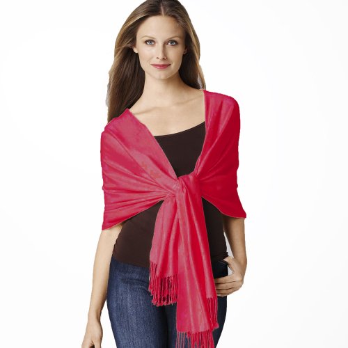 Pashmina Cashmere Shawl Luxury RASPBERRY