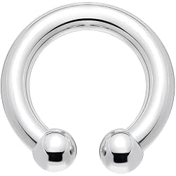 6 Gauge Internally Threaded Horseshoe Circular Barbell - 5/8" 6mm
