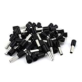 uxcell 絶縁フェルール　圧着端子　電線コネクタ　ブラック　AWG12　50個入り