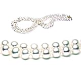 Double Strand 17-18 Inch 7-8mm White Freshwater Cultured Pearl Necklace
