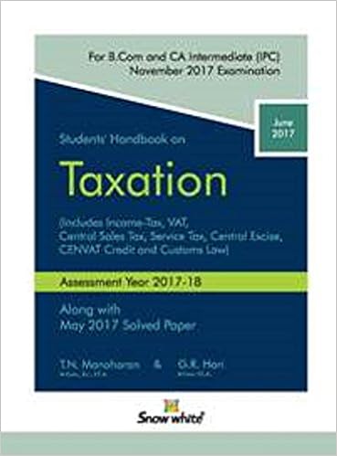 Students Handbook on Taxation [CA IPCC November 2017