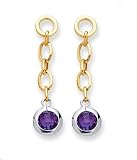 14K Two-Tone Gold Amethyst Earrings - Oro Gemma Collection