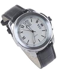 Orient Idea Ori-0382E Big Size Round Quartz Bangle Wrist Watch with Faux Leather Strap for both Male and Female - Brown with Black