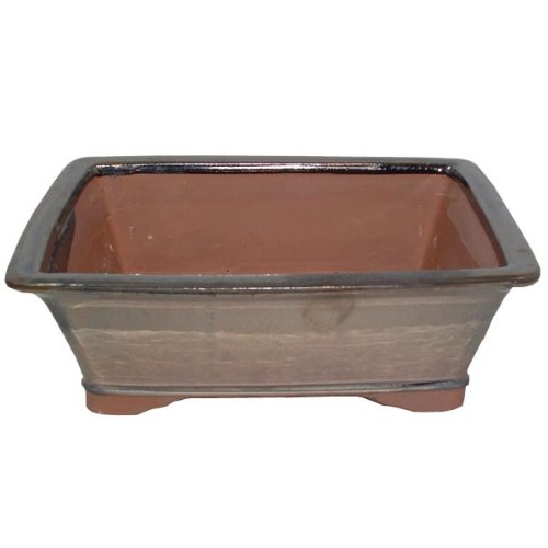 26cm Glazed Bonsai Pot - Metallic Finish
