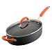 Rachael Ray 5-Quart Hard-Anodized Orange Oval Sauté Pan with Helper Handle