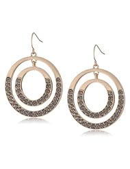 Kenneth Cole New York "Modern Tanzanite" Pave Double Orbital Drop Earrings