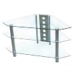 Glass/Steel Corner TV Stand - Clear/ Chrome (44")