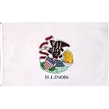 Outdoor Living : Large New 3x5 Illinois State Flag US USA American Flags