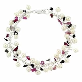 Sterling Silver .925 Iridescent Genine Freshwater Cultured Pearl and Genuine... by SilverSpeck.com