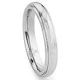 Cobalt XF Chrome 4MM Dome Wedding Band Ring w/ Raised Center