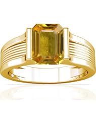 14K Yellow Gold Emerald Cut Yellow Sapphire Solitaire Ring