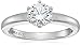 Amazon Collection Platinum-Plated Sterling Silver Round-Cut Swarovski Zirconia Solitaire Engagement Ring (1 cttw)