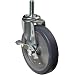 E.R. Wagner Stem Caster, Swivel with Pinch Brake, TPR Rubber on Polyolefin Wheel