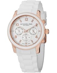 Stuhrling Original Womens 796.01 Audrey Eden Swiss Quartz Multifunction White Rubber Watch