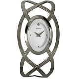 Seksy By Sekonda Stainless Steel White Dial Oval Swarovski Crystal Flexible Bangle Watch 4196