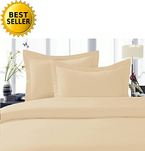 Elegant Comfort 1500 Thread Count Luxury Egyptian Quality Wrinkle and Fade Resistant 4-Piece Sheet Set, Full, Beige
