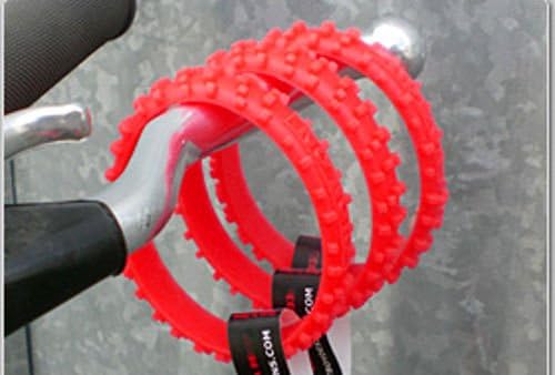 SET OF FIVE RED KNOBBY DIRTBIKE TIRE WRISTBAND MOTO X bracelet honda crf cr 125