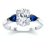 2.51 CT OVAL DIAMOND W PEAR BLUE SAPPHIRE RING 18K