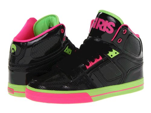 Osiris Women's NYC 83 Vulcanised Skate Shoe,Black/Pink/Lime,5.5 M US On Sale