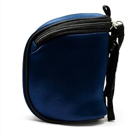 Travel Light Weight Sleeve Carrying Bag, Soft Microfiber, Water-Resistant Slim Protective Case with Mesh Pocket and Hand Strap ( NAVY BLUE ) For The Panasonic HCV700MK 3D Full HD 28mm Wide Angle SD Camcorder with 16GB Internal Memory