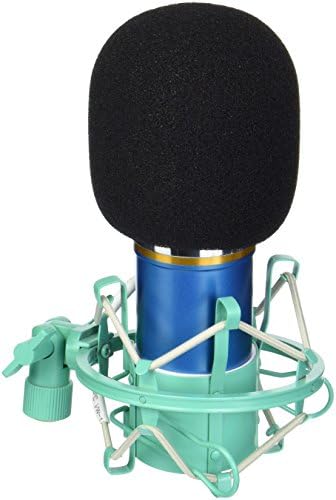 DragonPad USA Pro Condenser Sound Recording Microphone + Mic Shock Mount Bundle for radio broadcasting studio, voice-over sound studio, Recording, Bands and More (Blue)