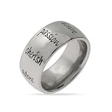 Eve's Addiction Stainless Steel Inspirational Love Ring
