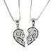Sterling Silver 2 Part Breakable "Love" Heart Pendant with TWO 18" Chain Necklaces