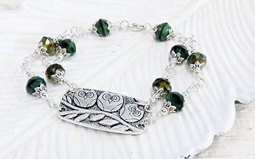 Silver-Toned Hoot Owl Charm Bracelet For Girls Christmas Present For Daughter