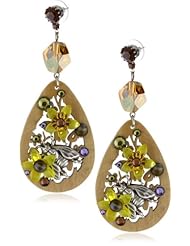Tarina Tarantino "Classic" Aunt Viola Laser Wooden Disc Earrings