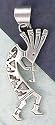 Large Sterling Silver Kokopelli Pendant, #tp231