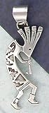 Large Sterling Silver Kokopelli Pendant, #tp231