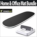 Powermat PMM-HO100 Home & Office Mat (Black) Bundle With Powermat Receiver Dock for Ipod and Iphone White