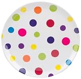 Tango Home Multicolor Polka Dot 8-Inch Bamboolamine Plate, Set of 4