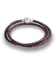 Chamilia Plum Braided Leather Wrap Bracelet (20.7 in) * Authentic 1212-0003 1212-0003