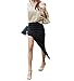 SUNNOW Drape Up Stretchy Asymmetrical High Low Short Mini Bodycon Pencil Skirt