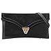 BMC Womens Textured PU Leather Suede Topped Envelope Flap Handbag Fashion Clutch