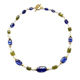14K & 22K Gold Kyanite & Vassonite Necklace, MADE IN AMERICA