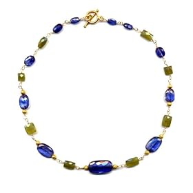14K & 22K Gold Kyanite & Vassonite Necklace, MADE IN AMERICA by 