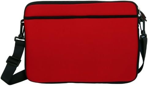 Messenger Sleeve Cover Case with Strap for Nabi XD Tablet (Red Black)