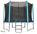 Rebo Fun Jump 10ft Trampoline And Safety Enclosure + Free Ladder - Fully CE Approved