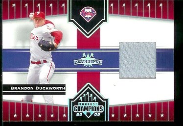 2005 Donruss Champions Game Used Jersey Brandon Duckworth Philadelphia Phillies Baseball Card - Mint Condition - Shipped In Protective ScrewDown Case!