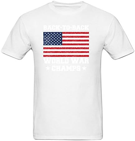 Men's DIY Back To Back World War Champs Logo Short-Sleeve Tech T-Shirt M White